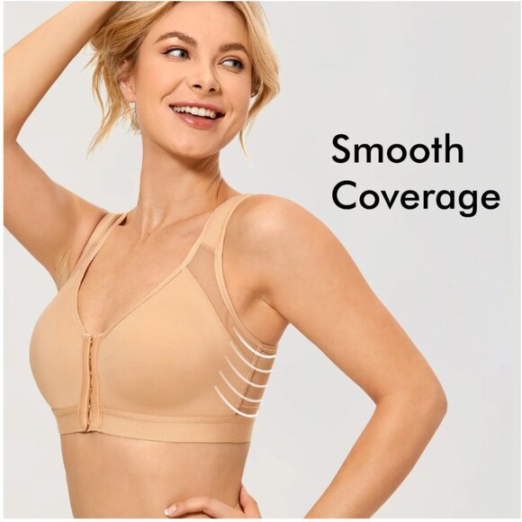 DELIMIRA Wmns |40B| Front Close Posture Wireless Back Support Full Coverage Bra - Picture 1 of 12